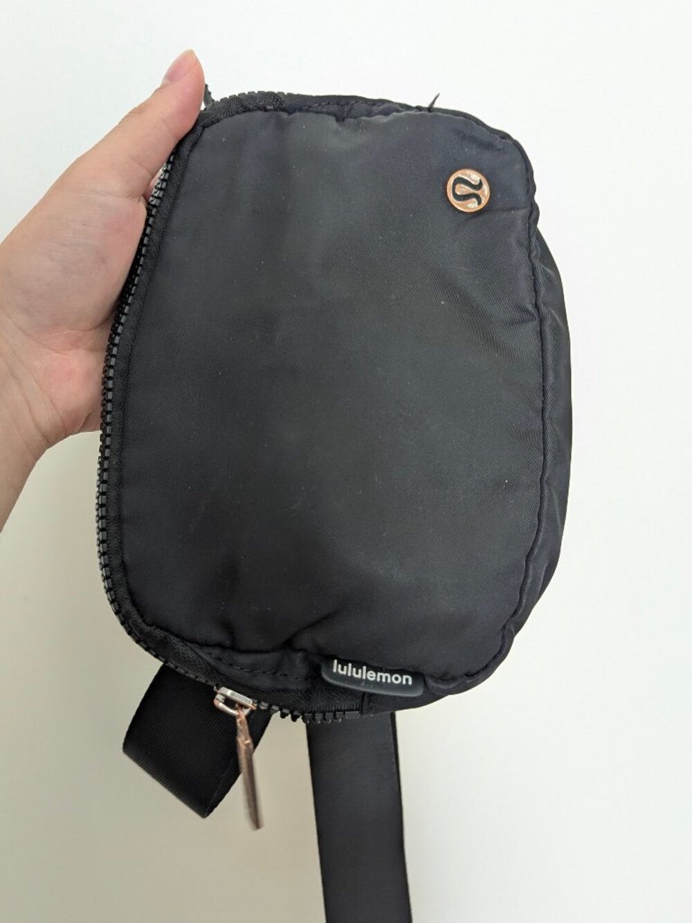 Lululemon Everywhere Belt Bag Black Nylon Waist Pack 2 Pockets Adjustable w Bag